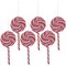 Northlight 6ct Frosted Red and White Lollipop Christmas Ornaments 6"